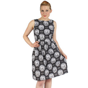 Twice Upon A Time Dress Skulls Filigree Goth